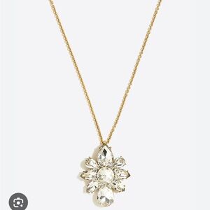 Jcrew Crystal Flower Long Pendant Necklace GUC